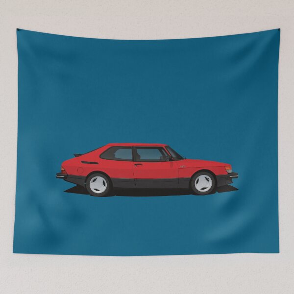 Item preview, Saab 900 Turbo Aero - red - illustration designed and sold by knappidesign.