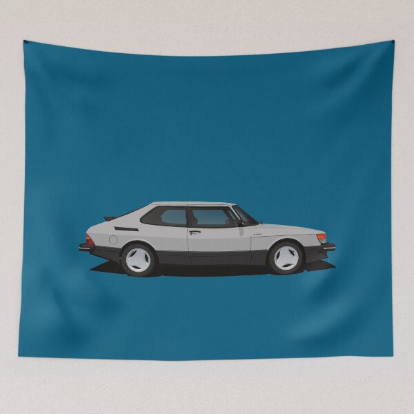 Item preview, Saab 900 Turbo Aero - grey - illustration designed and sold by knappidesign.