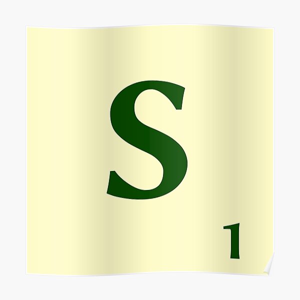 Ficha de Scrabble de la S de 1 punto Póster
