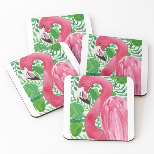 Aperçu de l'œuvre Flamant rose aquarelle créée et vendue par TortoiseshellDesignStudio.