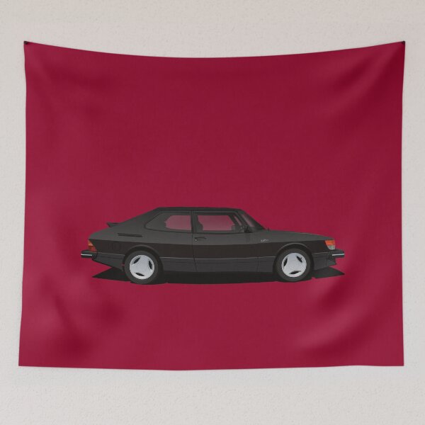 Item preview, Saab 900 Turbo Aero - black - illustration designed and sold by knappidesign.