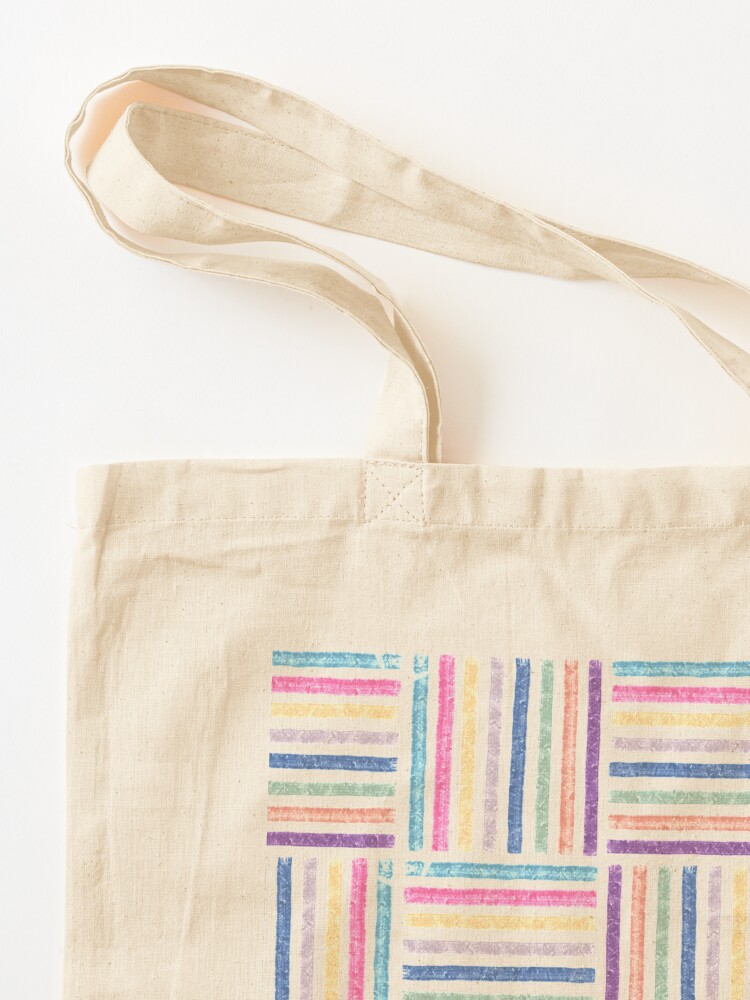 Imagen 3 de 5, Bolsa de tela con la obra Rapport líneas color 1, diseñada y vendida por Sintes.