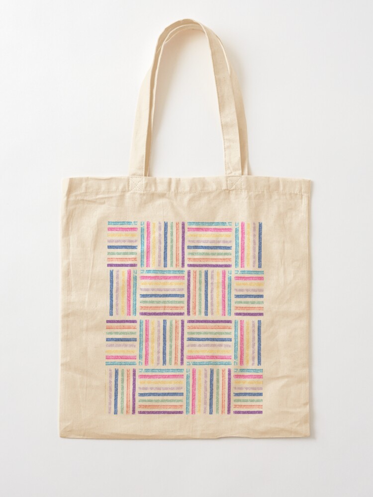 Imagen 2 de 5, Bolsa de tela con la obra Rapport líneas color 1, diseñada y vendida por Sintes.