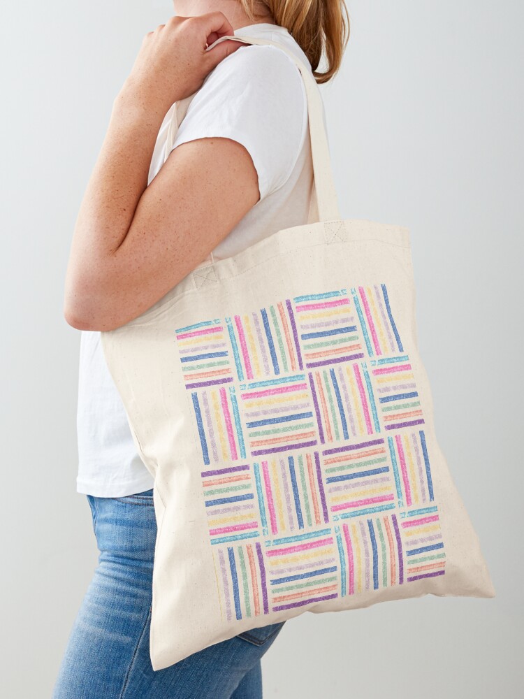 Imagen 1 de 5, Bolsa de tela con la obra Rapport líneas color 1, diseñada y vendida por Sintes.
