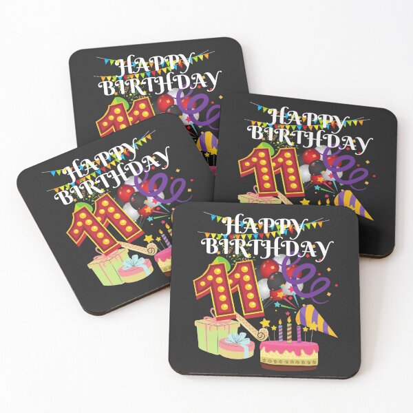 Item preview, HAPPY BIRTHDAY, PARTY SCENE, CELEBRATION, HAPPY 11th BIRTHDAY designed and sold by R B Chrystal.