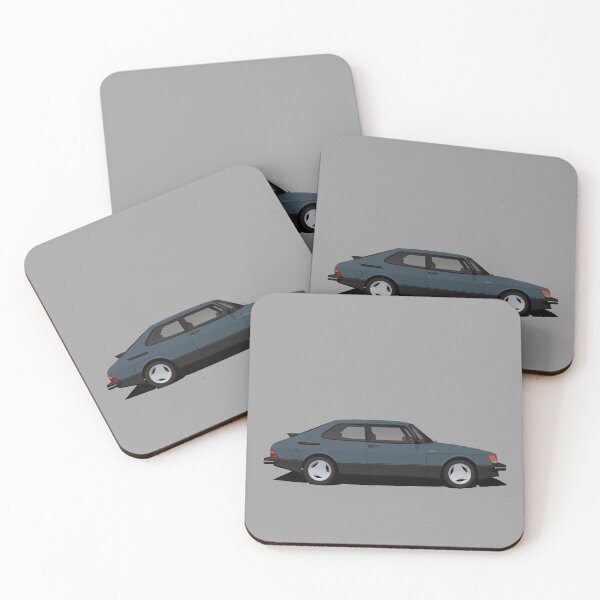 Item preview, Saab 900 Turbo Aero - blue-grey - illustration designed and sold by knappidesign.