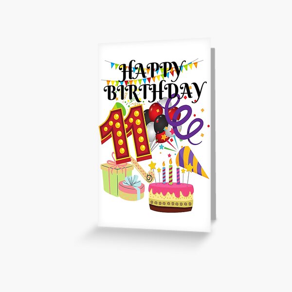 Vista previa del artículo con la obra «FELIZ CUMPLEAÑOS, ESCENA DE FIESTA, CELEBRACIÓN, FELIZ 11 CUMPLEAÑOS», diseñado y vendido por R B Chrystal.