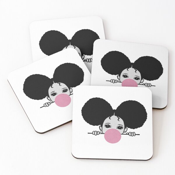 Item preview, Cute Afro Girl Popping Gum, Black Girl Magic designed and sold by Logiamerch.