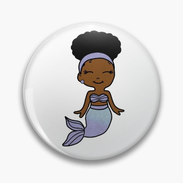 Item preview, Cute Afro Girl Black Mermaid designed and sold by Logiamerch.
