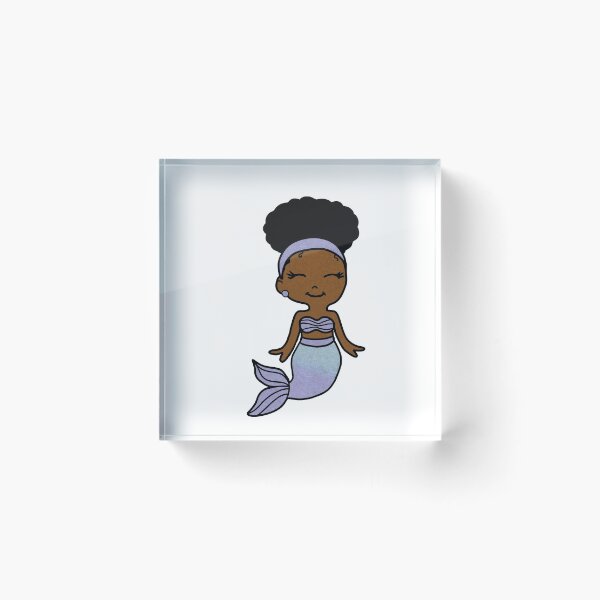 Item preview, Cute Afro Girl Black Mermaid designed and sold by Logiamerch.