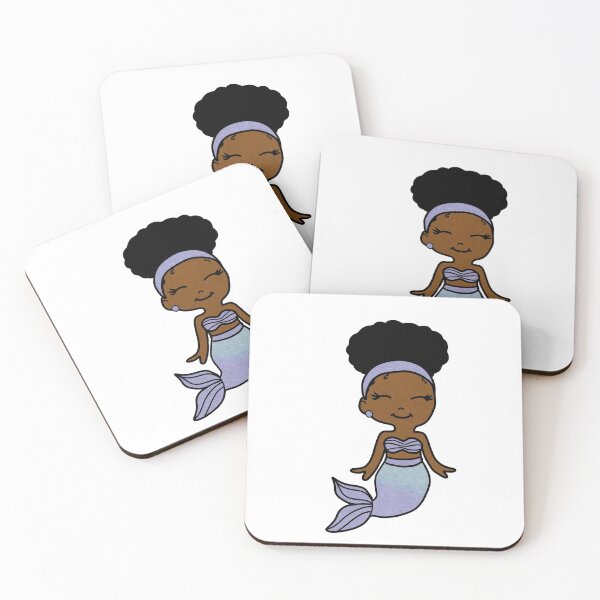 Item preview, Cute Afro Girl Black Mermaid designed and sold by Logiamerch.