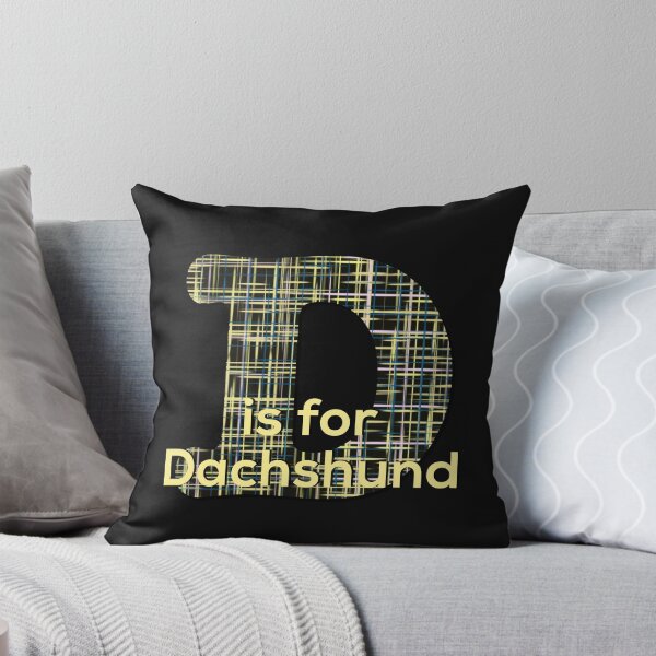 Item preview, D is for Dachshund  Alphabet Black Grid Monogram designed and sold by AMSonArt.