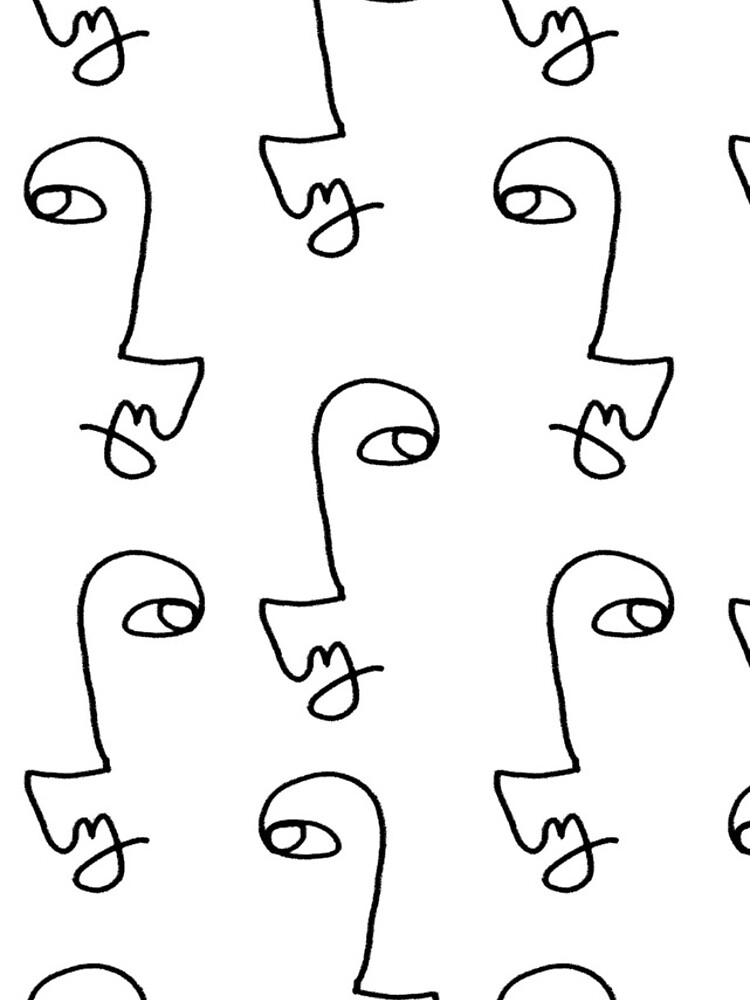 Thumbnail 4 of 4, iPhone Case, Minimalist Abstract Faces Pattern designed and sold by cadinera.