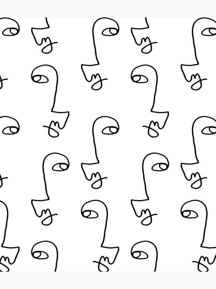 Thumbnail 3 of 3, Backpack, Minimalist Abstract Faces Pattern designed and sold by cadinera.