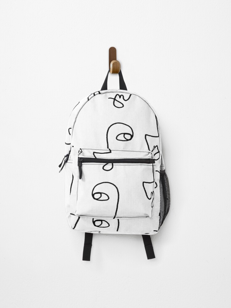 Thumbnail 1 of 3, Backpack, Minimalist Abstract Faces Pattern designed and sold by cadinera.
