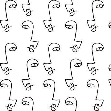 Artwork thumbnail, Minimalist Abstract Faces Pattern by cadinera