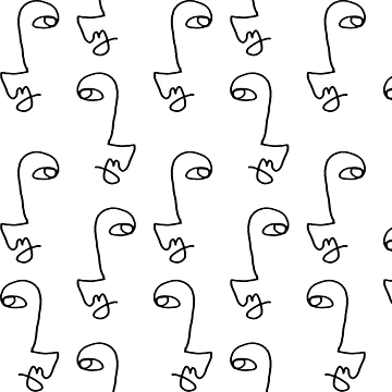 Artwork thumbnail, Minimalist Abstract Faces Pattern by cadinera