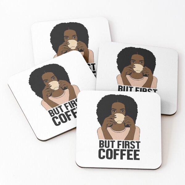 Item preview, But First Coffee, Afro Woman, Coffee Lover  designed and sold by Logiamerch.
