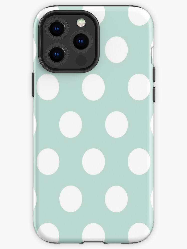 Mint green white distressed spots polka dots iphone phone