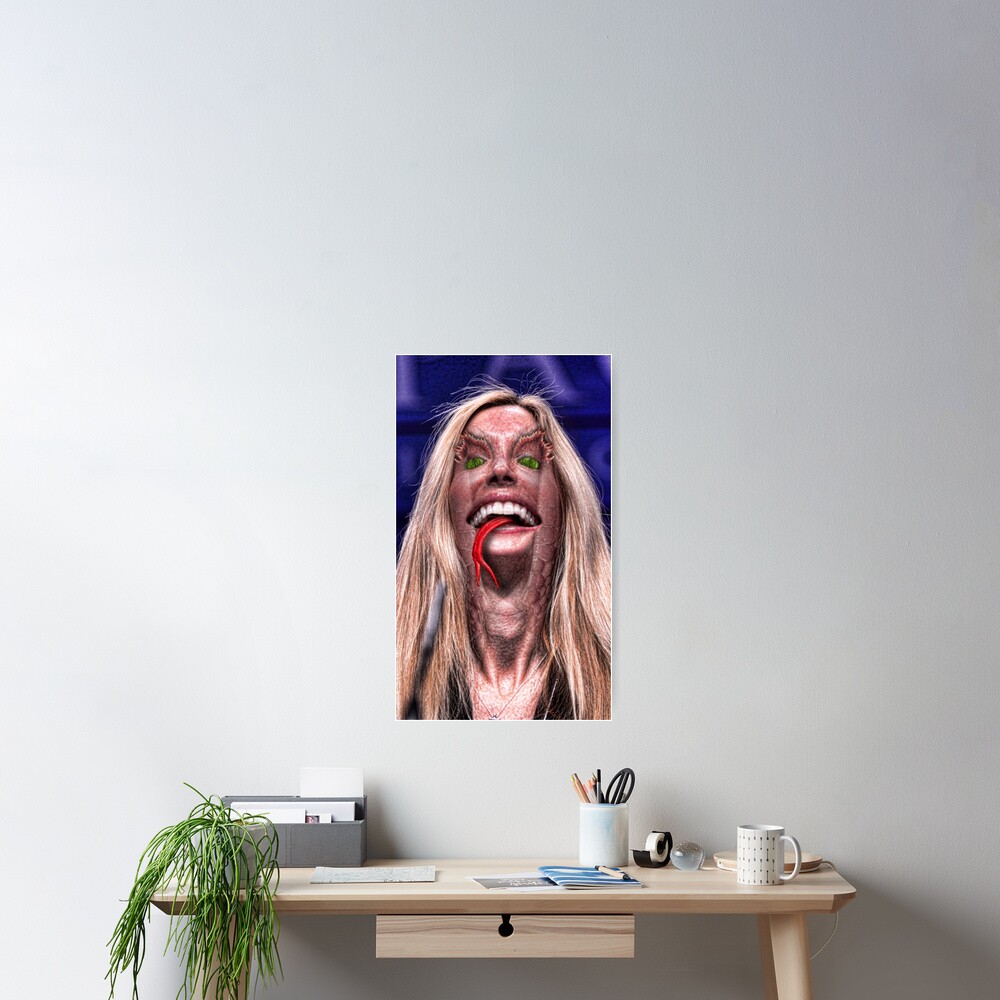 Ann Coulter Lizard Monster Poster