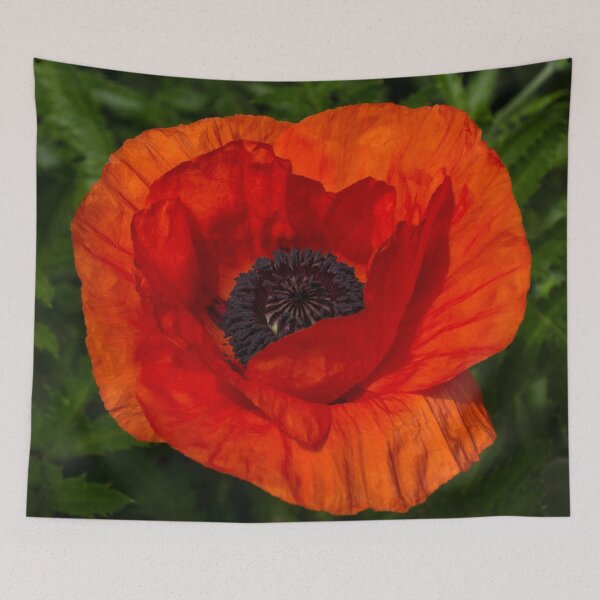 Item preview, Bold Crushed Silk - Big and Beautiful Red Poppy designed and sold by Georgia Mizuleva.