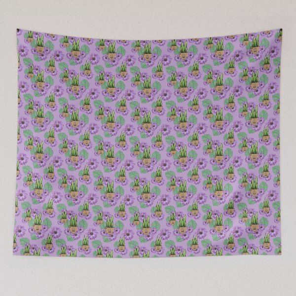 Item preview, Snake Plant, Gerber Daisy, Plant Lover, Weird and Unusual, Seamless Pattern designed and sold by 10pmCreations.