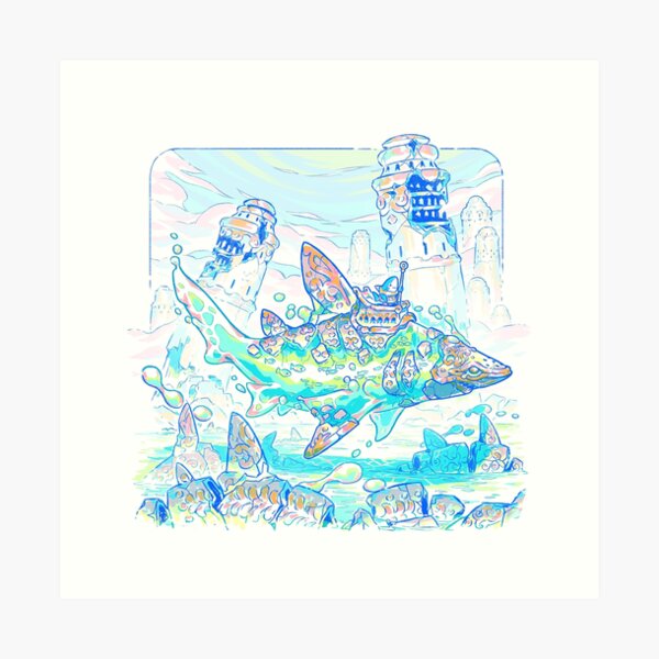 Golem Shark Art Print