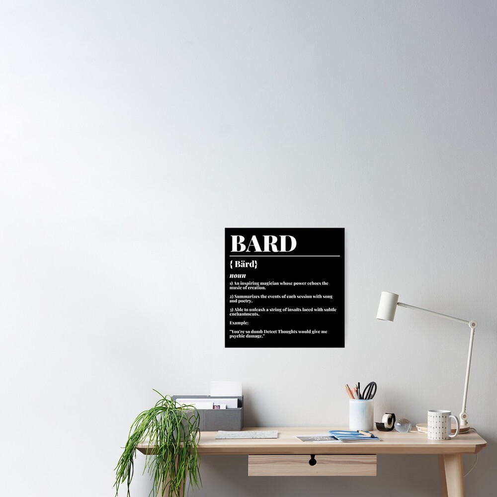 "DnD Bard Definition Class " Poster by ToplineDesigns Redbubble