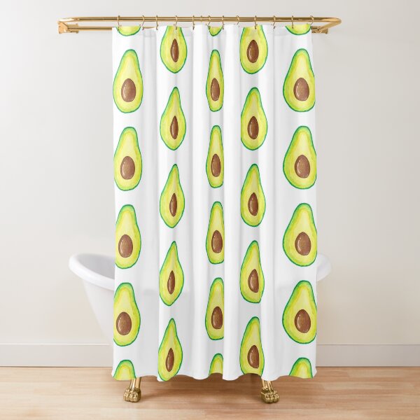 Avocado and strawberry Shower Curtain