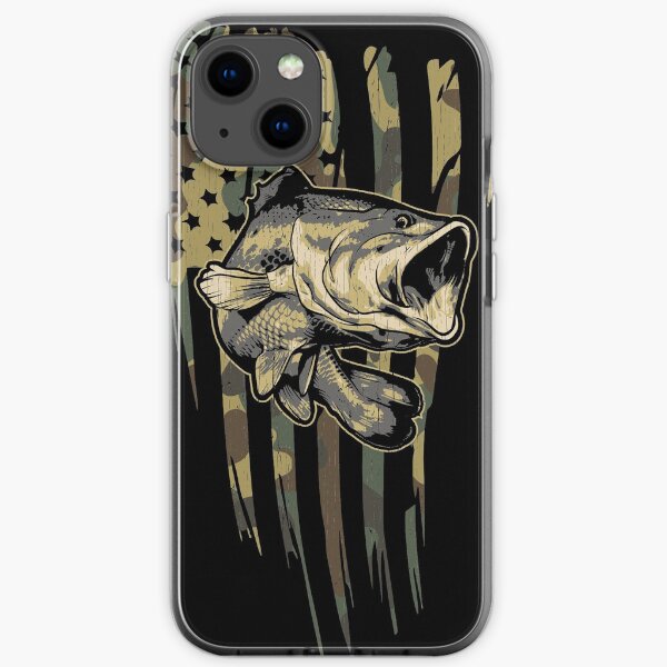 Camo US Flag Bass Fishing iPhone Soft Case