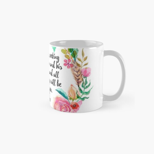 Christian Art Gifts Juego de tazas de café y té de cerámica para mujer,  diseño de inspiración floral botánica vintage, juego de tazas de versículo