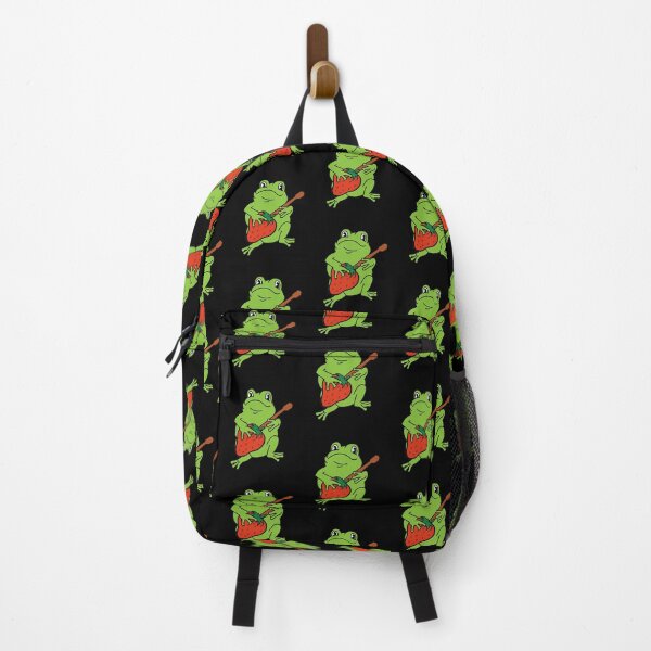 Item preview, Cute Vintage Cottagecore Frog Playing Strawberry Guitar Pun designed and sold by funnytshirtemp.