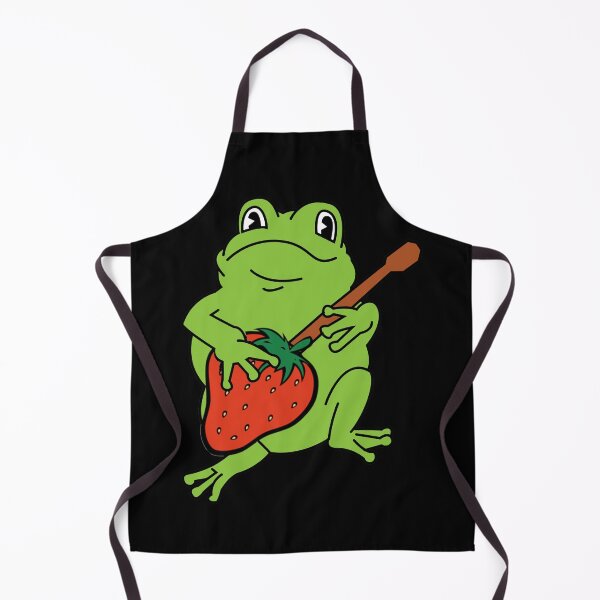 Item preview, Cute Vintage Cottagecore Frog Playing Strawberry Guitar Pun designed and sold by funnytshirtemp.