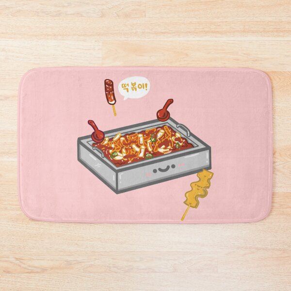 Item preview, Kawaii korea street food spicy rice cake 떡볶이 with odeng (fish cake) design sticker designed and sold by Marie-c-doodles.