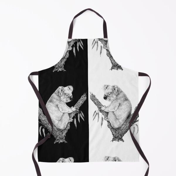 Item preview, Happy koala bear sitting in eucalyptus tree black and white designed and sold by Susanne Margarete Lutz.