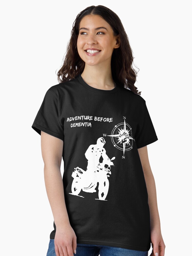 Thumbnail 2 of 7, Classic T-Shirt, Adventure Before Dementia 700 GS Motorcycle Funny Mountain designed and sold by Vrabis.