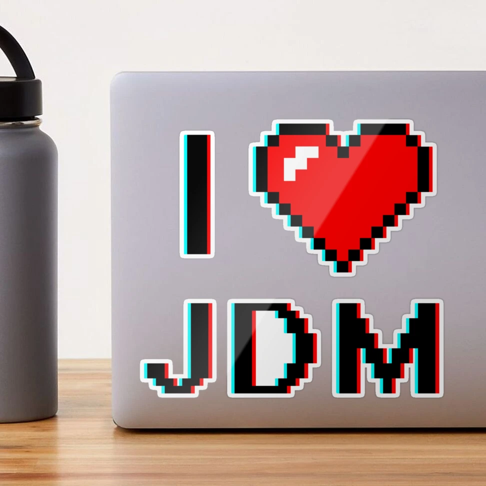 Adesivo Auto JDM 'I Love My Veteran' - Ovale 127x76 Mm - Pellicola Vinile Lucido, Resistente, Per Auto E Superfici Lisce
