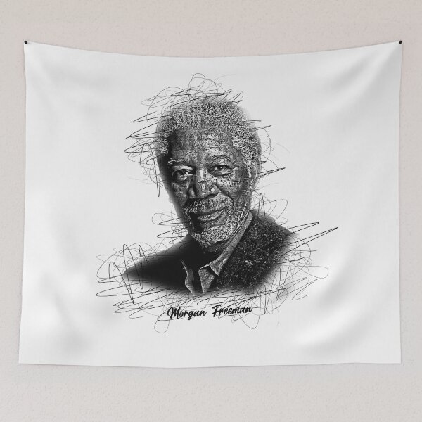 Item preview, Morgan Freeman Abstract Sketch Art, Morgan Freeman designed and sold by graphic-genie.