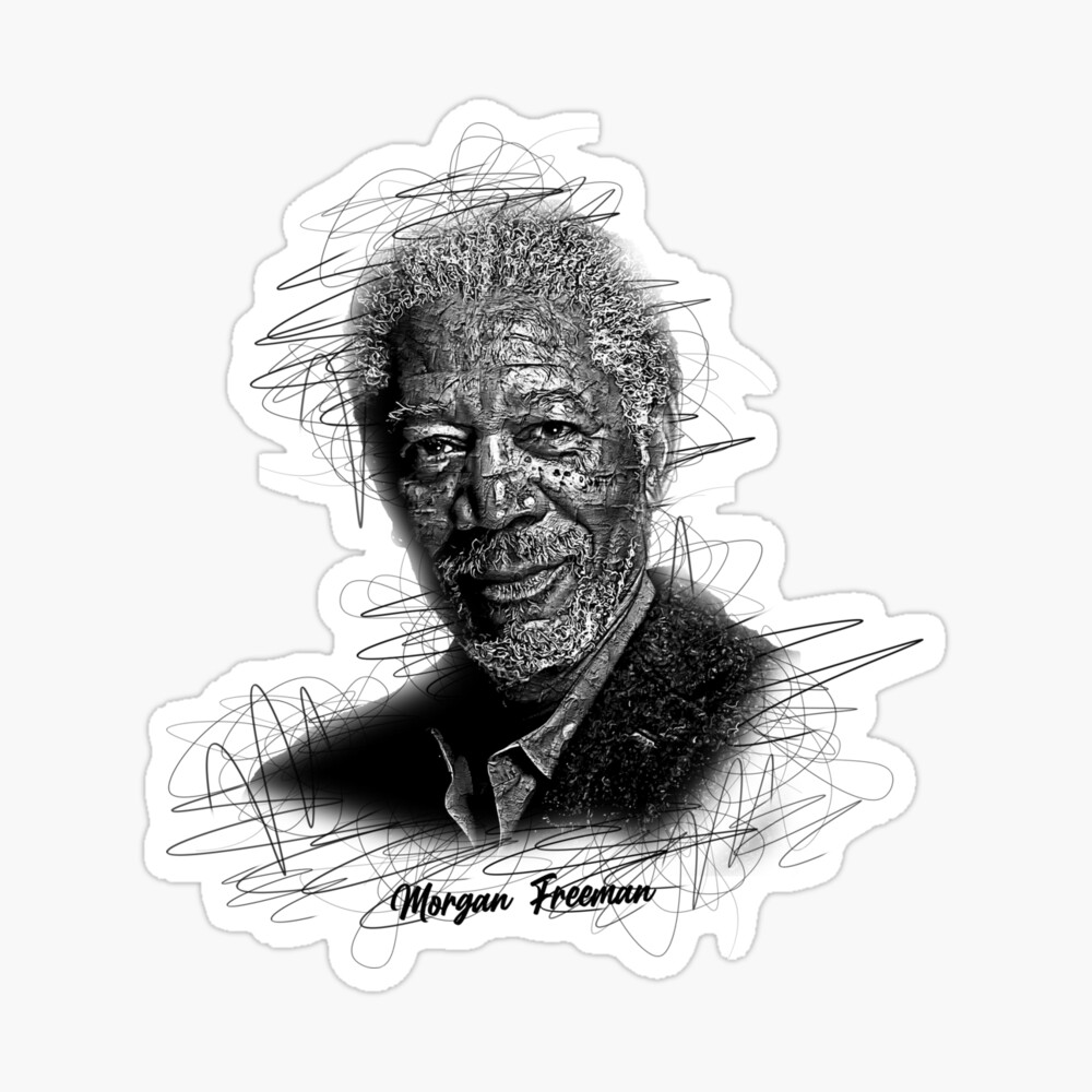 Poster for Sale avec l uvre Morgan Freeman Croquis abstrait Art