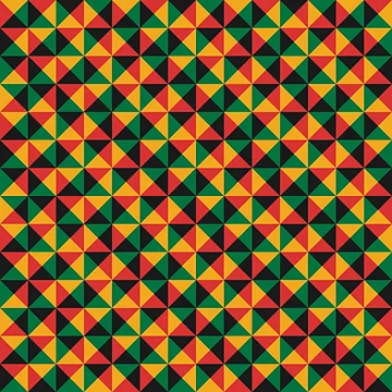Artwork thumbnail, Geometric Triangle Pattern (Rasta Colours) by John Uttley