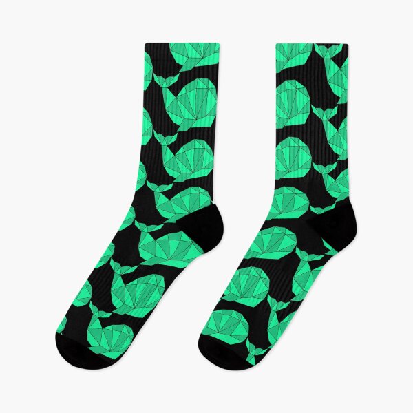 Item preview, green whale geometrical pattern  designed and sold by mikrocosmox.