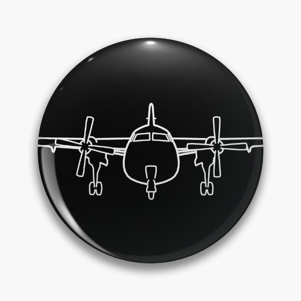 Item preview, Fokker F27 classic aircraft white outline graphic designed and sold by soitwouldseem.
