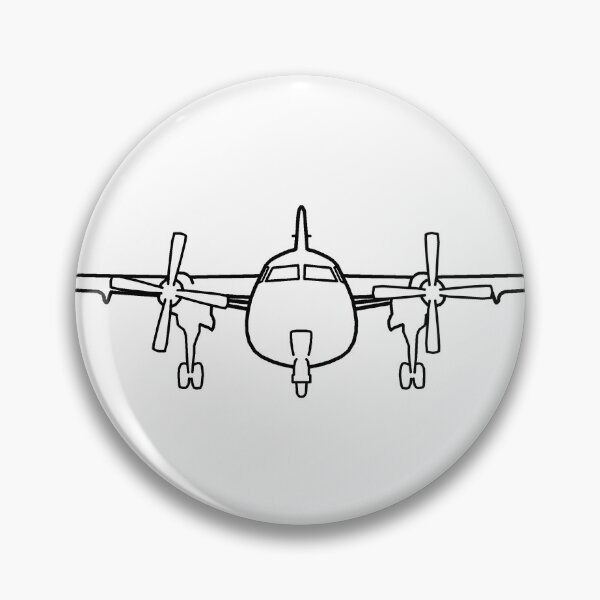 Item preview, Fokker F27 classic aircraft black outline graphic designed and sold by soitwouldseem.