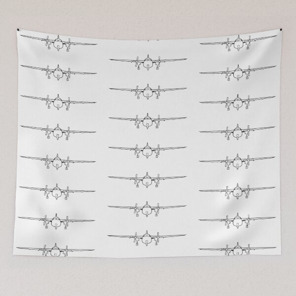 Item preview, Fokker F27 classic aircraft black outline graphic designed and sold by soitwouldseem.