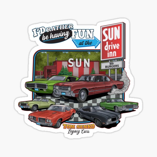 Tom Senko Legacy Cars Sun Drive Inn Sticker