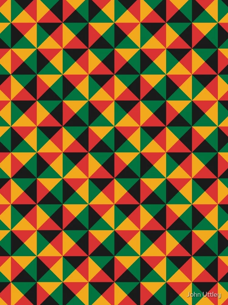 Thumbnail 4 of 4, iPhone Case, Geometric Triangle Pattern (Rasta Colours) designed and sold by John Uttley.