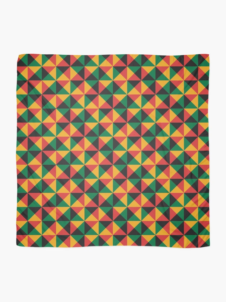 Thumbnail 2 of 3, Scarf, Geometric Triangle Pattern (Rasta Colours) designed and sold by John Uttley.