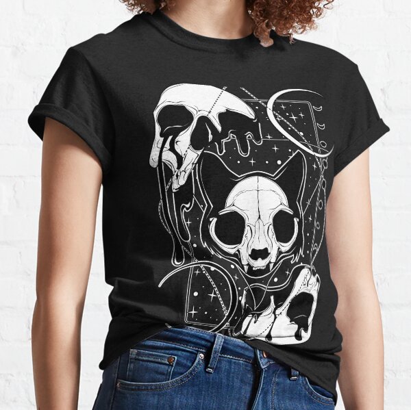 Kitten skull shirt sale