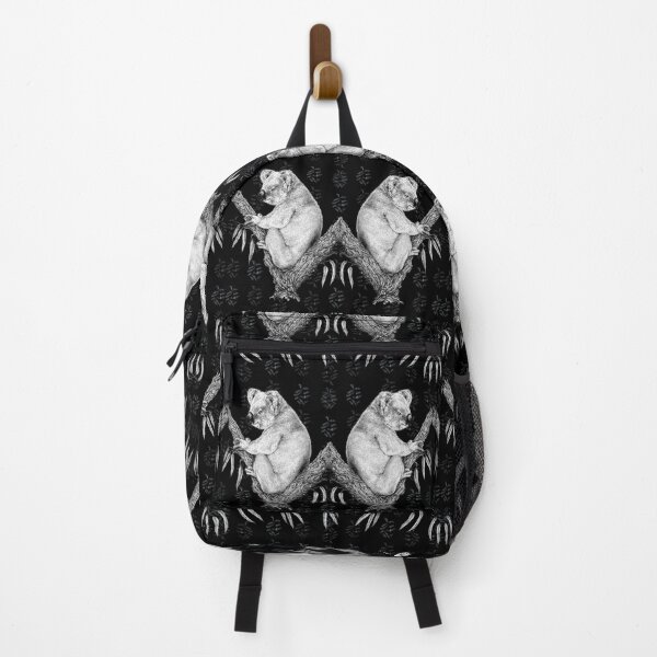 Item preview, Happy koala bear sitting in eucalyptus tree black and white designed and sold by Susanne Margarete Lutz.