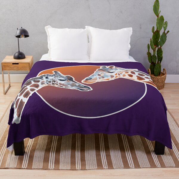 Item preview, Amazing Animals: Cute Mother and Her Adorable Baby Giraffe on Purple Sunset designed and sold by GraffitiSoup.
